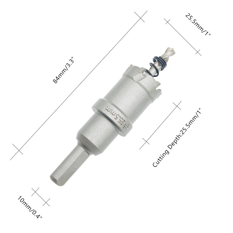 LU&MN Tungsten Carbide Teeth Hole Saw (Hole Cutter) LU&MN Heavy Duty for Stainless Steel, 1'', 25.5mm - Image 3